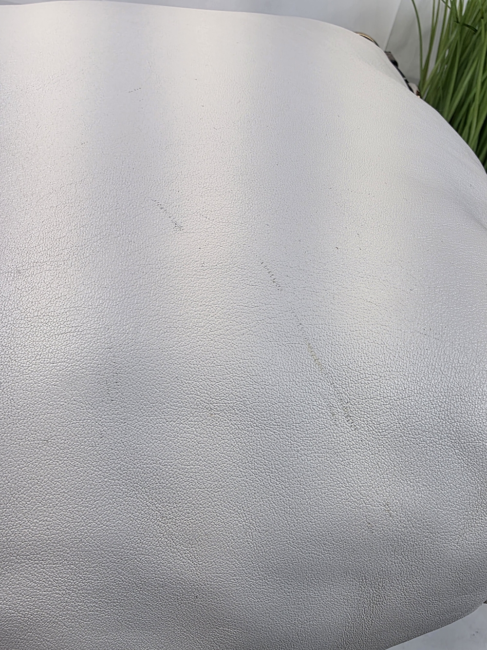 Coach Xlarge Carly Hobo White Leather Shoulder Large Bag with Gray Brown Trim - Picture 12 of 16